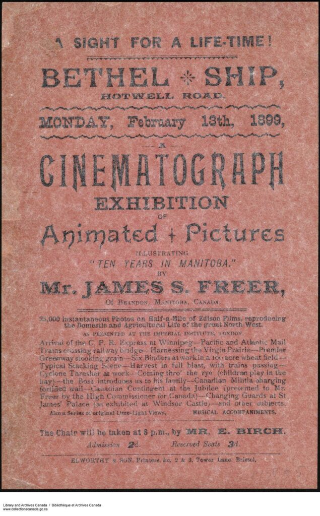 A flyer advertising James Freer’s Ten Years in Manitoba, image courtesy of Library and Archives Canada.