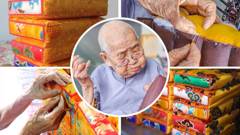 Nghệ Nhân làm gối trái dựa cuối cùng của Cung Đình Huế