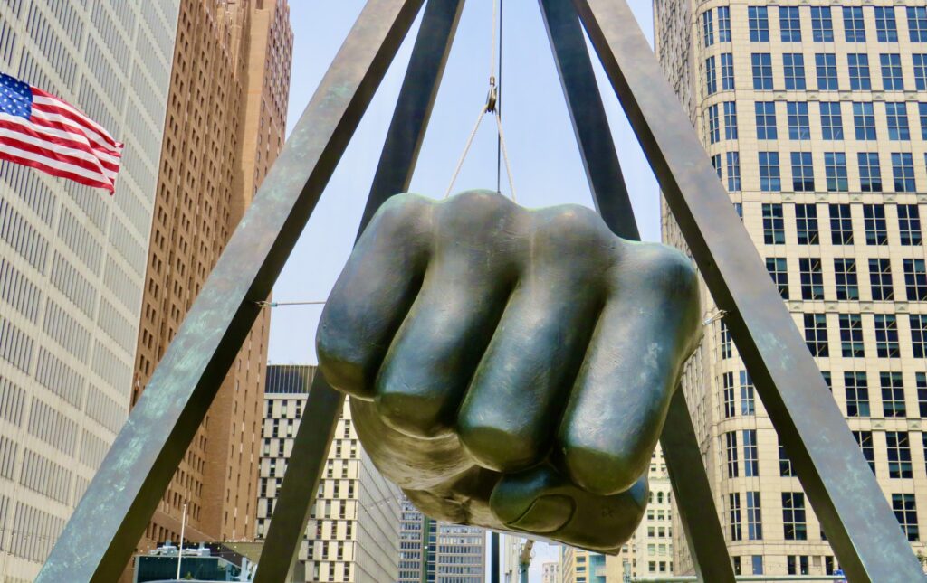 I took a walking tour with guide Paul Vachon who pointed out iconic downtown buildings and public art including the Joe Louis fist that was gifted to the city by Sports Illustrated.  